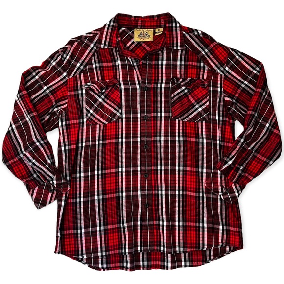 Other - Raider Jean Company Red Plaid Long Sleeve Shirt XL